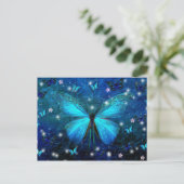 Elegant Blue Butterfly Briefkaart (Staand voorkant)