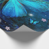 Elegant Blue Butterfly Cadeaupapier (Hoek)