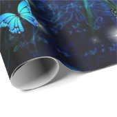 Elegant Blue Butterfly Cadeaupapier (Rol Hoek)