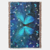 Elegant Blue Butterfly Deken (Voorkant Verticaal)