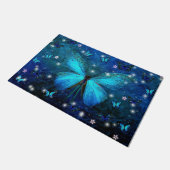 Elegant Blue Butterfly Deurmat (Schuin)