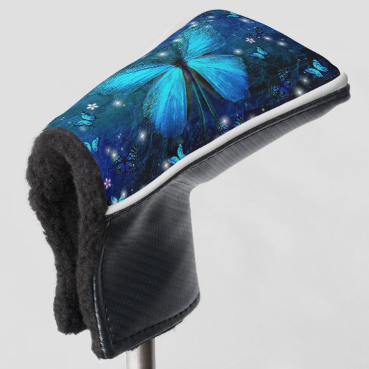 Elegant Blue Butterfly Golfheadcover (3/4 voorkant)