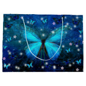 Elegant Blue Butterfly Groot Cadeauzakje (Achterkant)