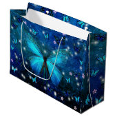 Elegant Blue Butterfly Groot Cadeauzakje (Voorkant Gekanteld)