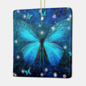 Elegant Blue Butterfly Keramisch Ornament (Links)