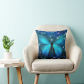 Elegant Blue Butterfly Kussen (Stoel)