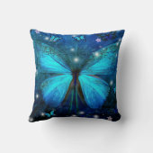 Elegant Blue Butterfly Kussen (Achterkant)