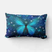 Elegant Blue Butterfly Kussen (Achterkant)