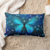 Elegant Blue Butterfly Kussen (Deken)