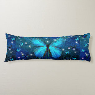 Elegant Blue Butterfly Lichaamskussen
