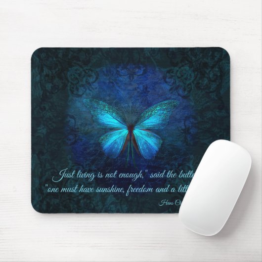 Elegant Blue Butterfly Muismat (Met muis)