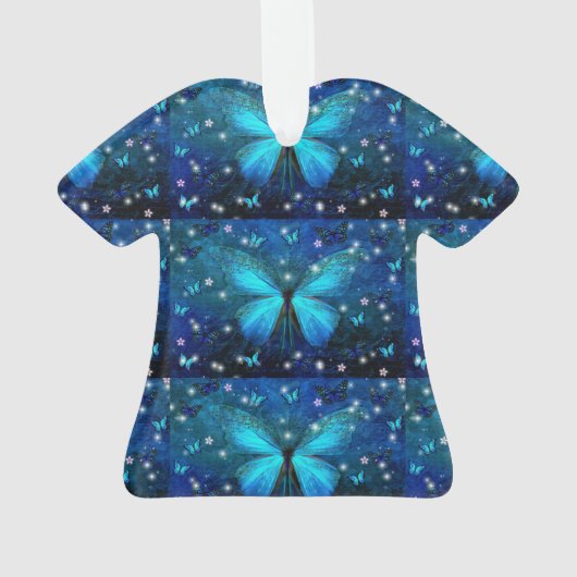 Elegant Blue Butterfly Ornament (achterkant)