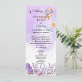Elegant Blue Butterfly Rustic Waterverf Wedding Menu (Staand voorkant)