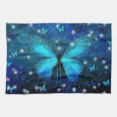 Elegant Blue Butterfly Theedoek (Horizontaal)