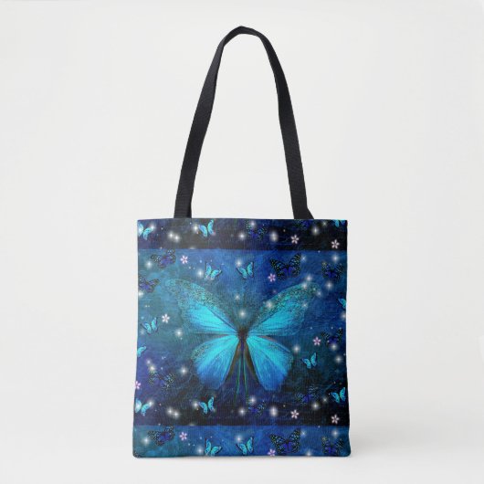 Elegant Blue Butterfly Tote Bag (Voorkant)