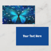 Elegant Blue Butterfly Visitekaartje (Voorkant / Achterkant)