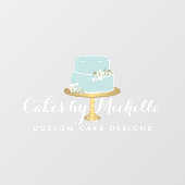 Elegant Blue Cake Bakery Transparant Window Cling Raamsticker (Vel)