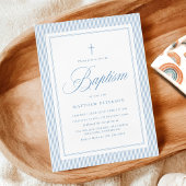 Elegant Blue Calligraphy Baptism Kaart