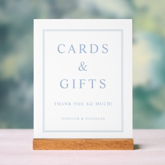 Elegant Blue Cards And Gifts Wedding Acryl Bord (Neutraal)