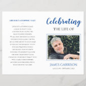Elegant Blue Celebration of Life Memorial Programm Flyer (Voorkant)