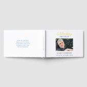 Elegant Blue Celebration of Life Photo Memorial Gastenboek (Volledig)