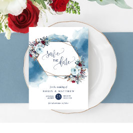 Elegant Blue Celestial Blooms, elke gebeurtenis Save The Date
