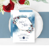 Elegant Blue Celestial Blooms, elke gebeurtenis Save The Date