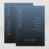 Elegant Blue Ceremony Program Programmakaart (Voorkant / Achterkant)