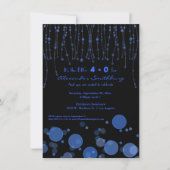 Elegant Blue Chains Birthday Party Invite Kaart (Voorkant)