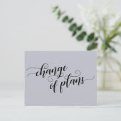 Elegant Blue Change of Plans Postponed Wedding Briefkaart (Staand voorkant)