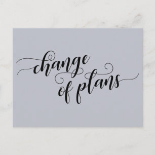 Elegant Blue Change of Plans Postponed Wedding Briefkaart