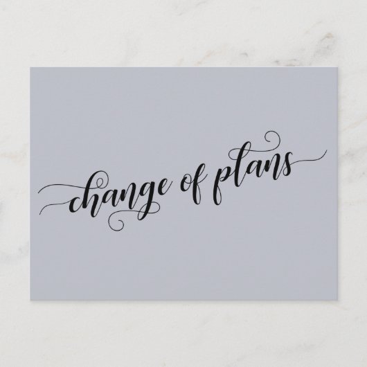 Elegant Blue Change of Plans Postponed Wedding Briefkaart (Voorkant)