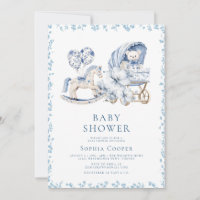 Elegant Blue Chinoiserie Boy Baby shower