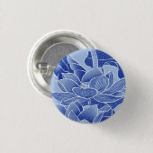 Elegant Blue Chinoiserie Floral Lotus Mandala Ronde Button 3,2 Cm (Voorkant /achterkant)