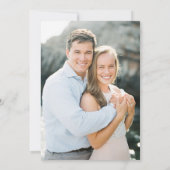 Elegant Blue Chinoiserie Floral Photo Wedding Kaart (Achterkant)