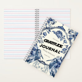 Elegant Blue Chinoiserie Gratitude Journal Hoesje Notitieboek