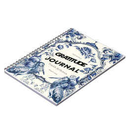 Elegant Blue Chinoiserie Gratitude Journal Hoesje Notitieboek