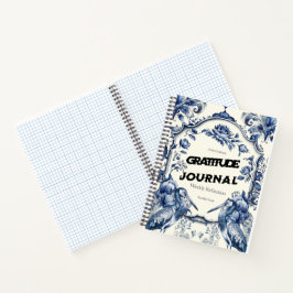 Elegant Blue Chinoiserie Gratitude Journal Hoesje Notitieboek