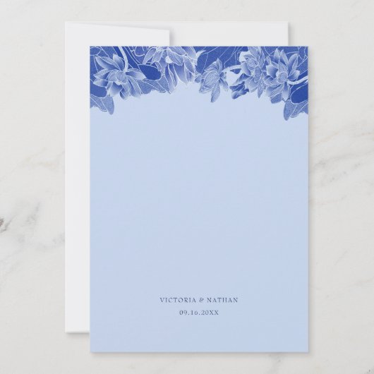 Elegant Blue Chinoiserie Kaart (Achterkant)