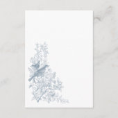 Elegant Blue Chinoiserie Nature & Birds Wedding Informatiekaartje (Achterkant)