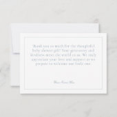 Elegant Blue Chinoiserie Natuur Birds Baby shower Bedankkaart (Achterkant)