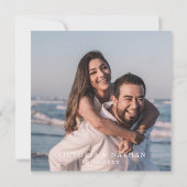 Elegant Blue Chinoiserie Photo Square Wedding Kaart (Achterkant)