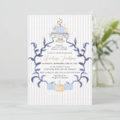 Elegant Blue Chinoiserie Pumpkin Bridal Shower Kaart (Staand voorkant)