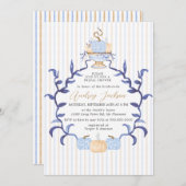 Elegant Blue Chinoiserie Pumpkin Bridal Shower Kaart (Voorkant / Achterkant)