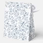 Elegant Blue Chinoiserie Wedding Bedankdoosjes (Achterkant)