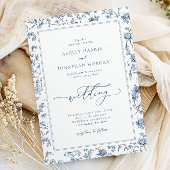 Elegant Blue Chinoiserie Wedding Kaart