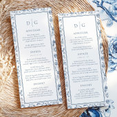 Elegant Blue Chinoiserie Wedding Menu