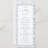 Elegant Blue Chinoiserie Wedding Program Kaart (Achterkant)