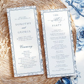 Elegant Blue Chinoiserie Wedding Program Kaart