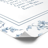 Elegant Blue Chinoiserie Wedding Seating Chart Poster (Hoek)